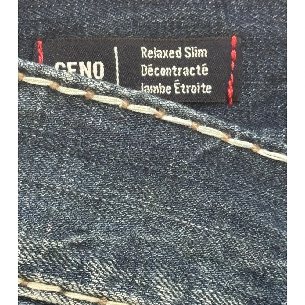 TRUE RELIGION Mens Slim Fit Jeans W34 - 36X34 Stretch Geno Thick Stitch